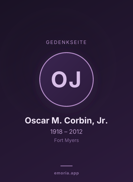 Gedenkportrait von Oscar M. Corbin, Jr.