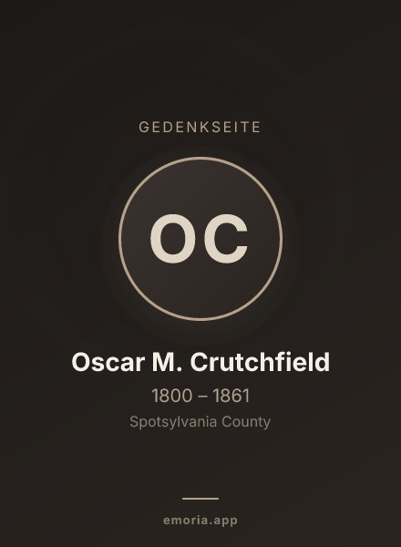 Gedenkportrait von Oscar M. Crutchfield