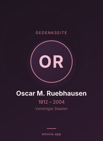 Gedenkportrait von Oscar M. Ruebhausen