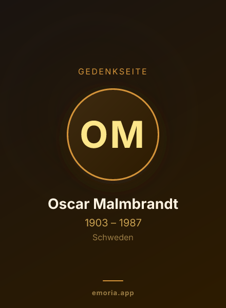 Gedenkportrait von Oscar Malmbrandt