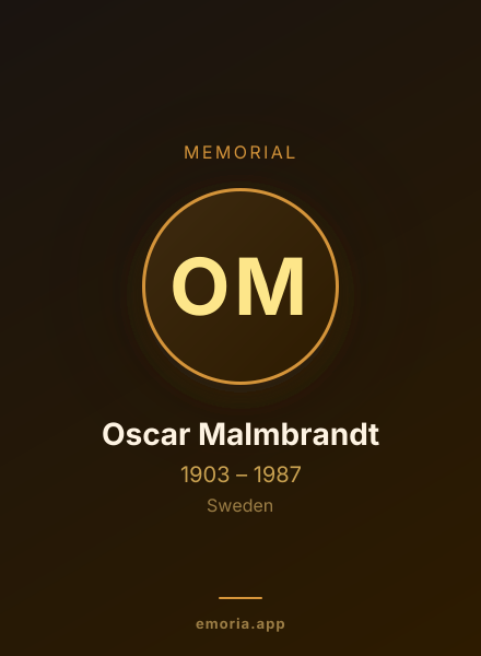 Memorial portrait of Oscar Malmbrandt