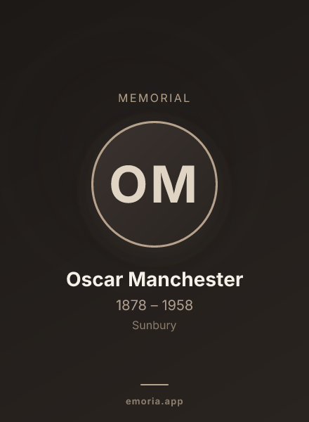 Memorial portrait of Oscar Manchester