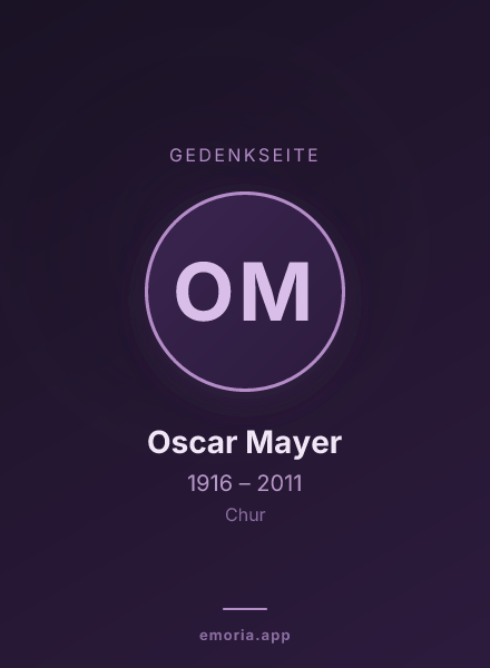 Gedenkportrait von Oscar Mayer