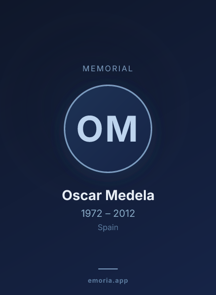 Memorial portrait of Oscar Medela