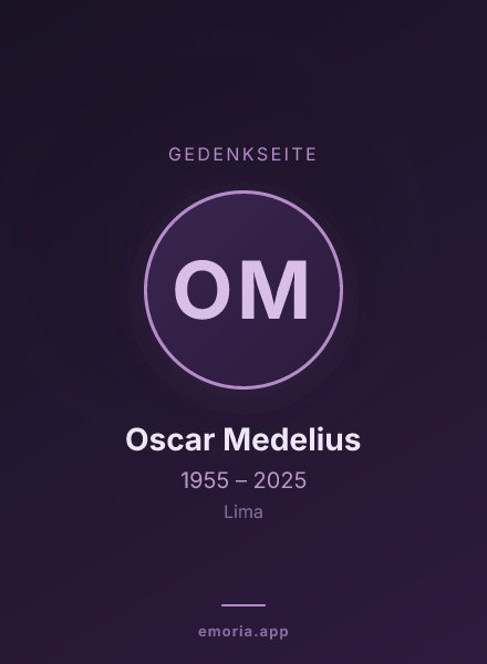 Gedenkportrait von Oscar Medelius
