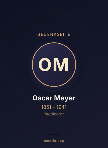 Gedenkportrait von Oscar Meyer