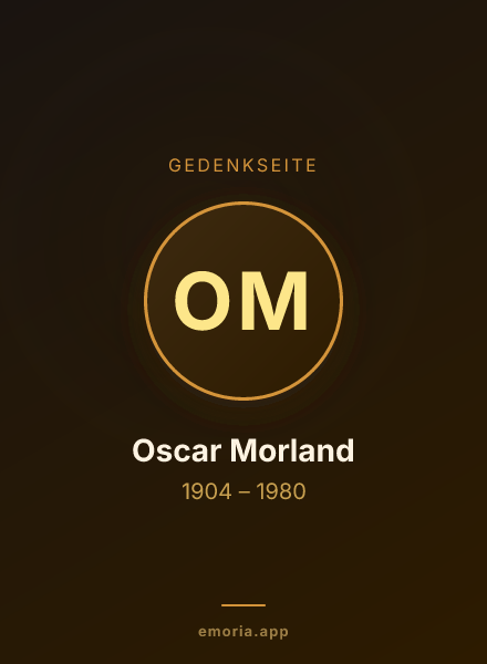 Gedenkportrait von Oscar Morland