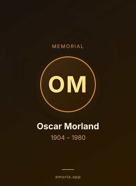 Memorial portrait of Oscar Morland