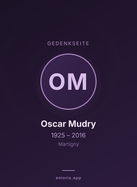 Gedenkportrait von Oscar Mudry