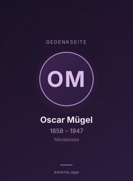 Gedenkportrait von Oscar Mügel