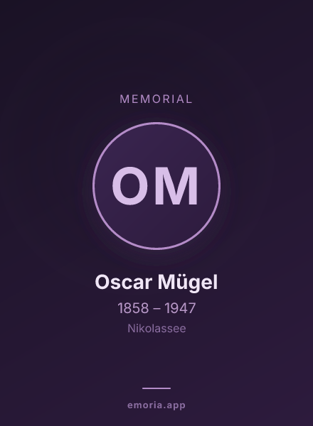 Memorial portrait of Oscar Mügel