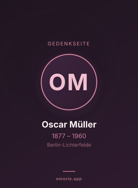 Gedenkportrait von Oscar Müller