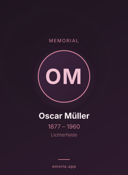Memorial portrait of Oscar Müller