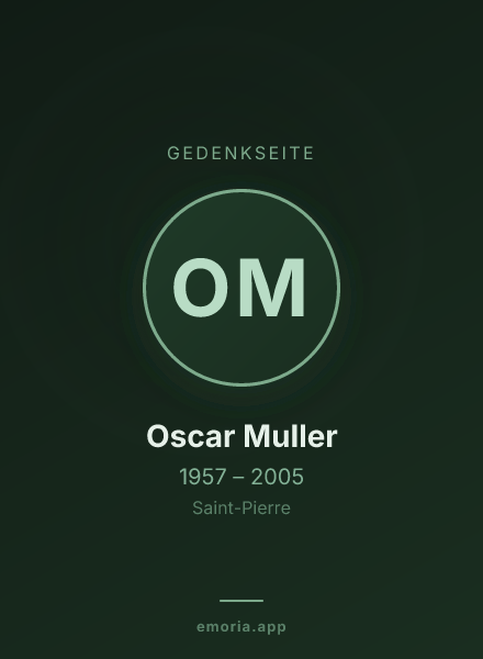 Gedenkportrait von Oscar Muller