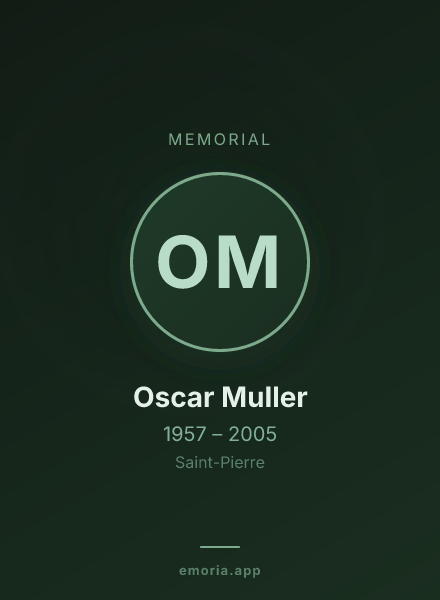 Memorial portrait of Oscar Muller