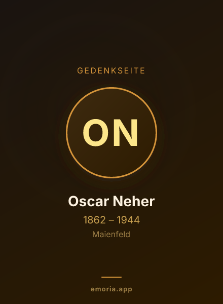 Gedenkportrait von Oscar Neher