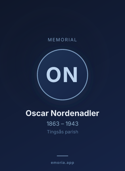 Memorial portrait of Oscar Nordenadler