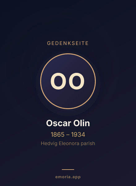 Gedenkportrait von Oscar Olin