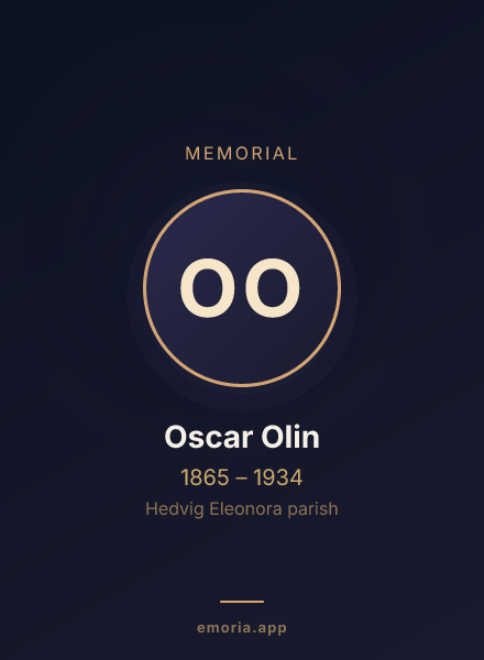 Memorial portrait of Oscar Olin