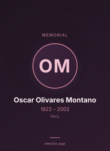 Memorial portrait of Oscar Olivares Montano