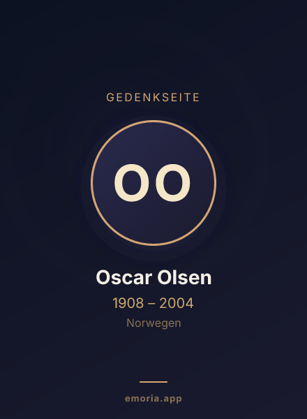 Gedenkportrait von Oscar Olsen