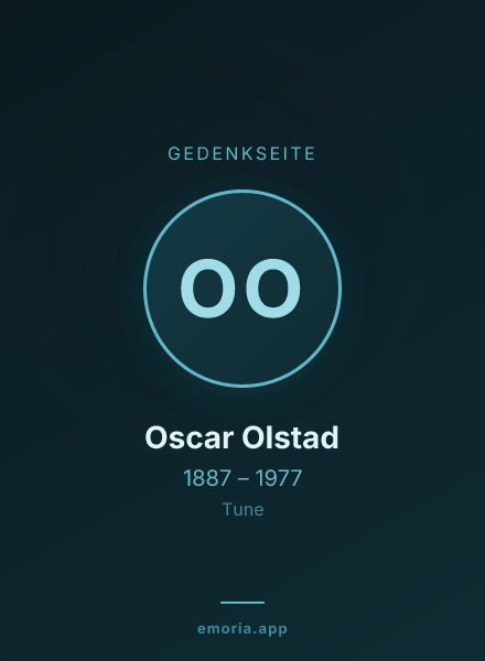 Gedenkportrait von Oscar Olstad