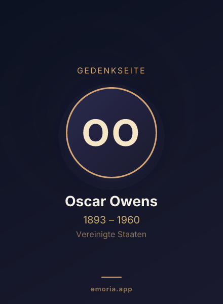 Gedenkportrait von Oscar Owens