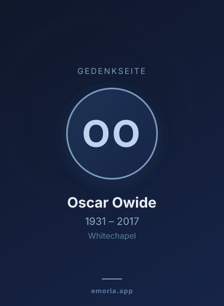 Gedenkportrait von Oscar Owide