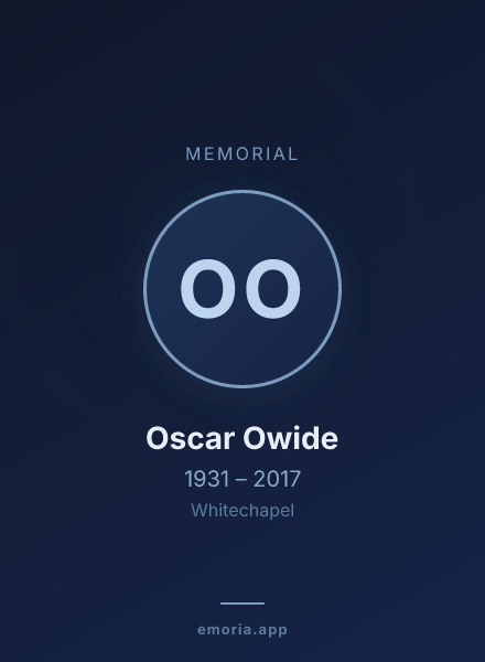 Memorial portrait of Oscar Owide