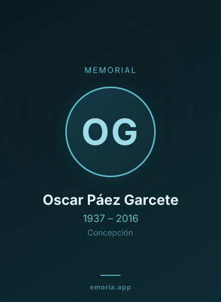 Memorial portrait of Oscar Páez Garcete