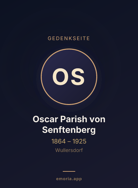 Gedenkportrait von Oscar Parish von Senftenberg