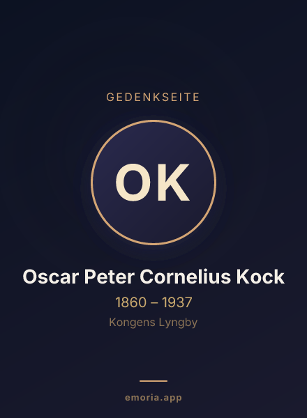 Gedenkportrait von Oscar Peter Cornelius Kock