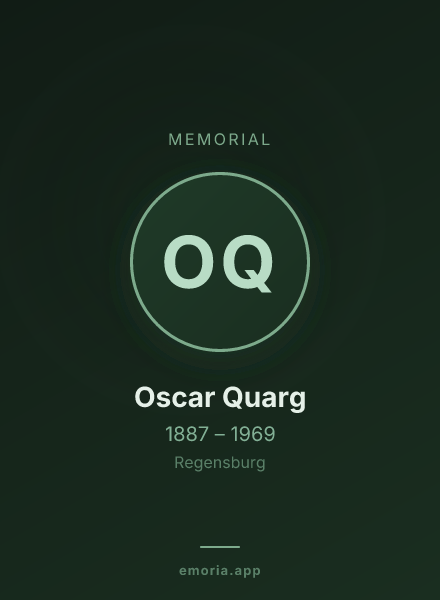 Memorial portrait of Oscar Quarg
