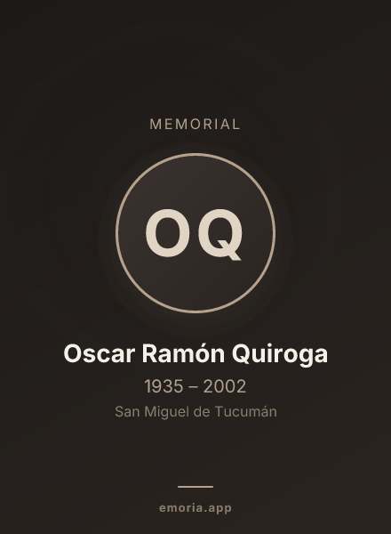 Memorial portrait of Oscar Ramón Quiroga