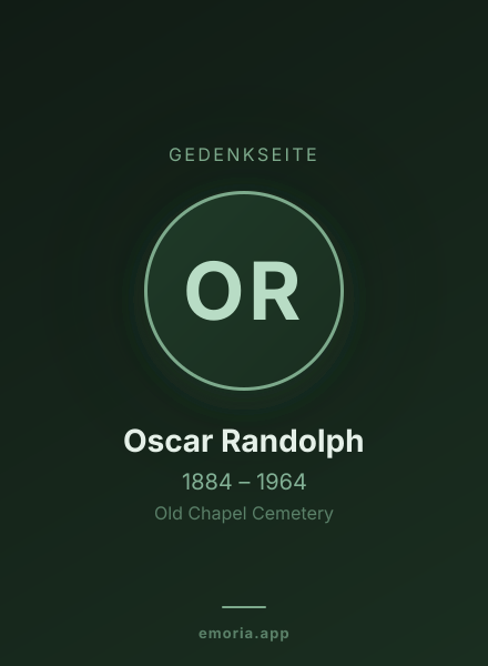Gedenkportrait von Oscar Randolph