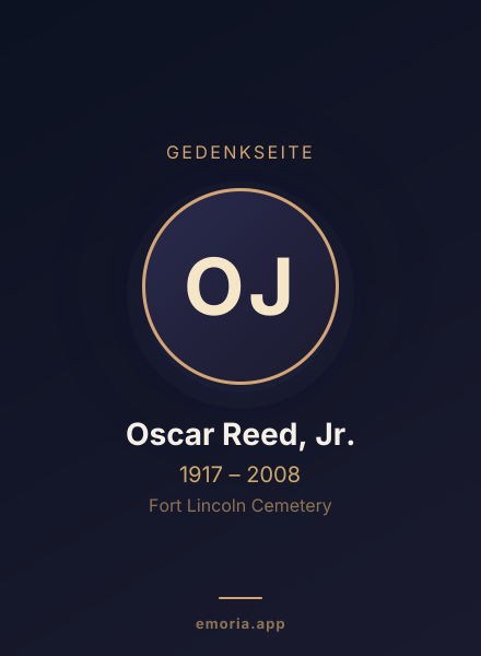 Gedenkportrait von Oscar Reed, Jr.