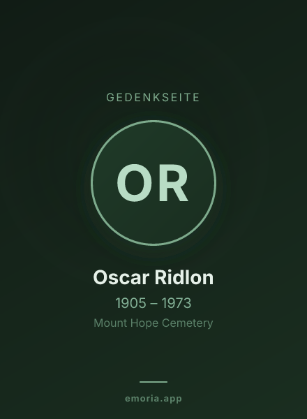 Gedenkportrait von Oscar Ridlon