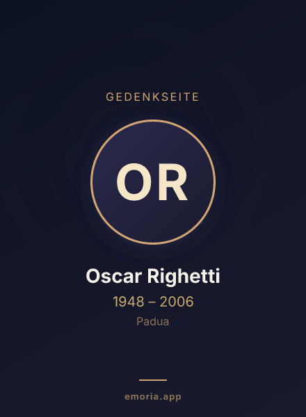 Gedenkportrait von Oscar Righetti