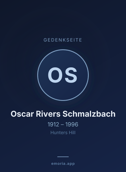 Gedenkportrait von Oscar Rivers Schmalzbach