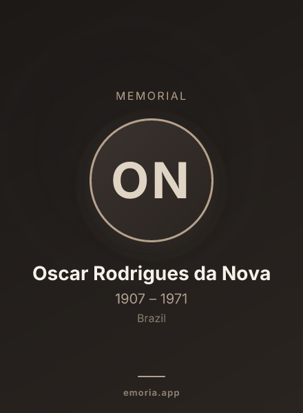 Memorial portrait of Oscar Rodrigues da Nova
