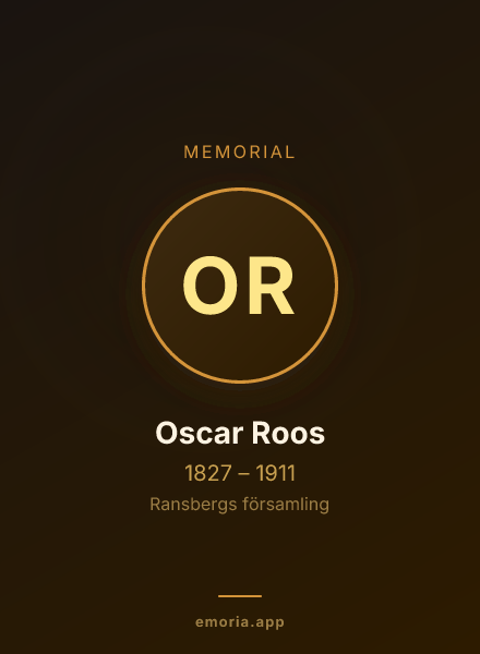 Memorial portrait of Oscar Roos
