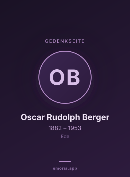 Gedenkportrait von Oscar Rudolph Berger