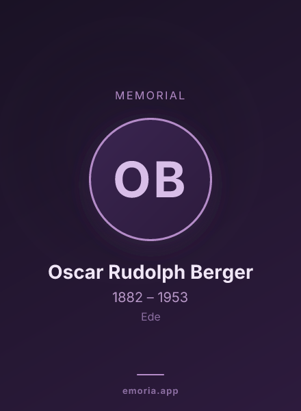 Memorial portrait of Oscar Rudolph Berger