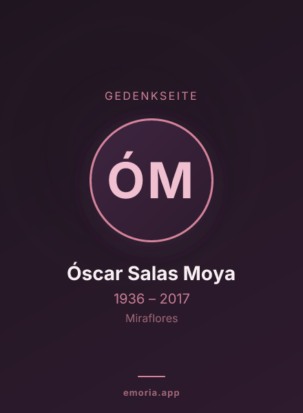 Gedenkportrait von Óscar Salas Moya