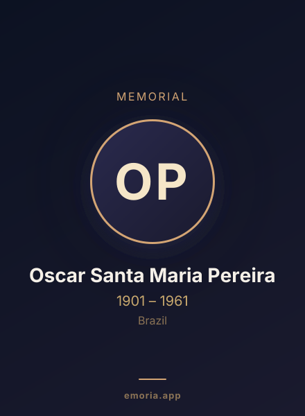 Memorial portrait of Oscar Santa Maria Pereira