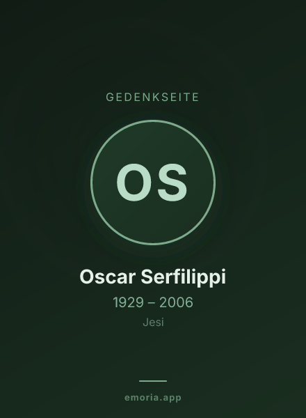 Gedenkportrait von Oscar Serfilippi