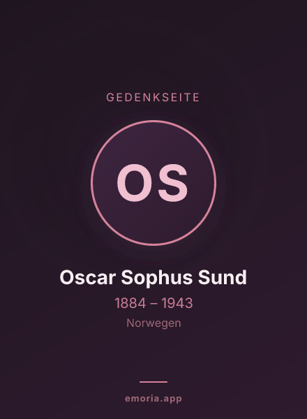 Gedenkportrait von Oscar Sophus Sund