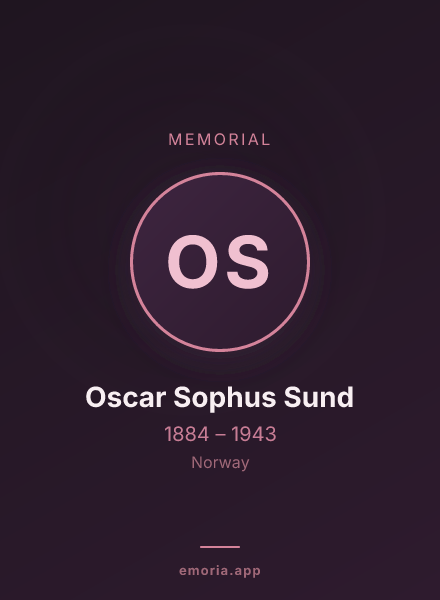 Memorial portrait of Oscar Sophus Sund
