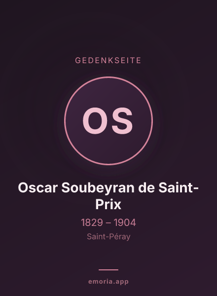 Gedenkportrait von Oscar Soubeyran de Saint-Prix
