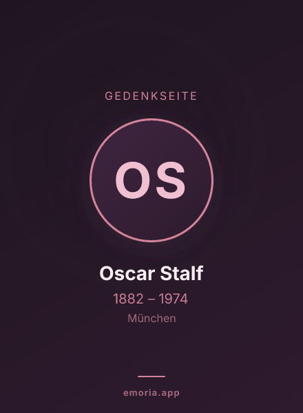 Gedenkportrait von Oscar Stalf